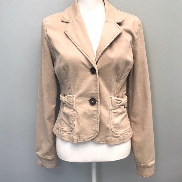 Plugg Corduroy Fitted Cream Jacket/ Blazer SZ L - Picture 2 of 12